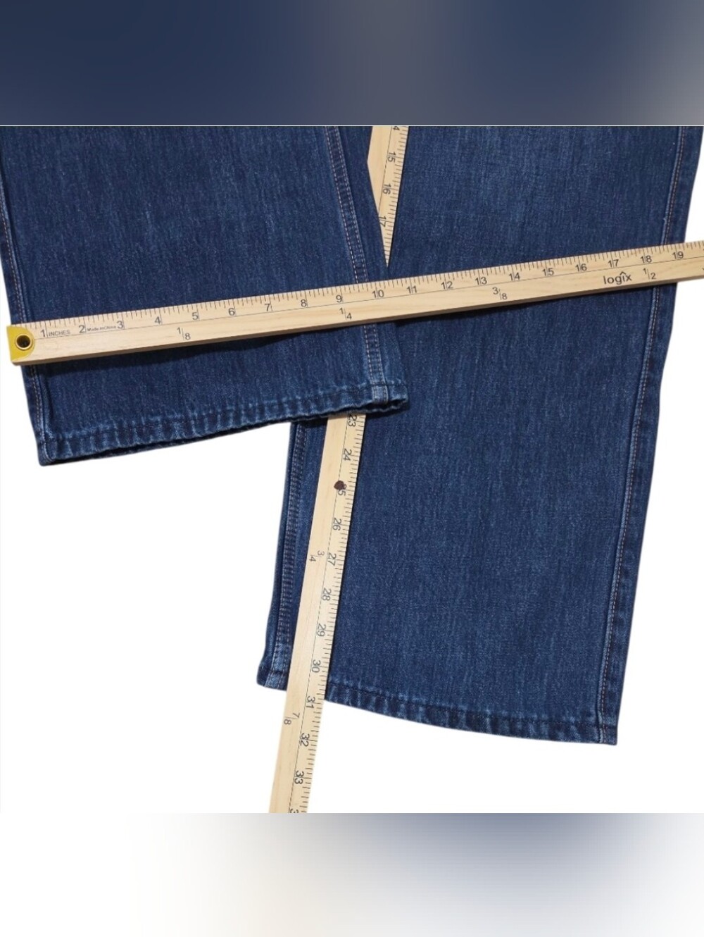Hollister Wide Leg Flare Jeans - Medium Blue Denim Size M Long - Picture 4 of 12